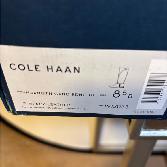 Cole Haan Black Leather Tall Boots with Buckle - Picture 6 of 6